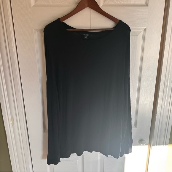 Designer Polo Ralph Lauren oversized Long Sleeve shirt sweatshirt 2X XXL black - Picture 1 of 9